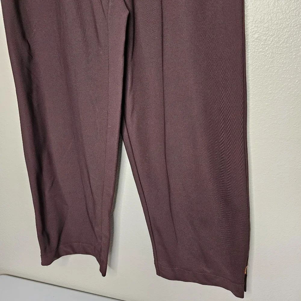 Lucy Size Small Short Brown Wide Leg Yoga Pants Zipper Pockets High Rise - Picture 3 of 6